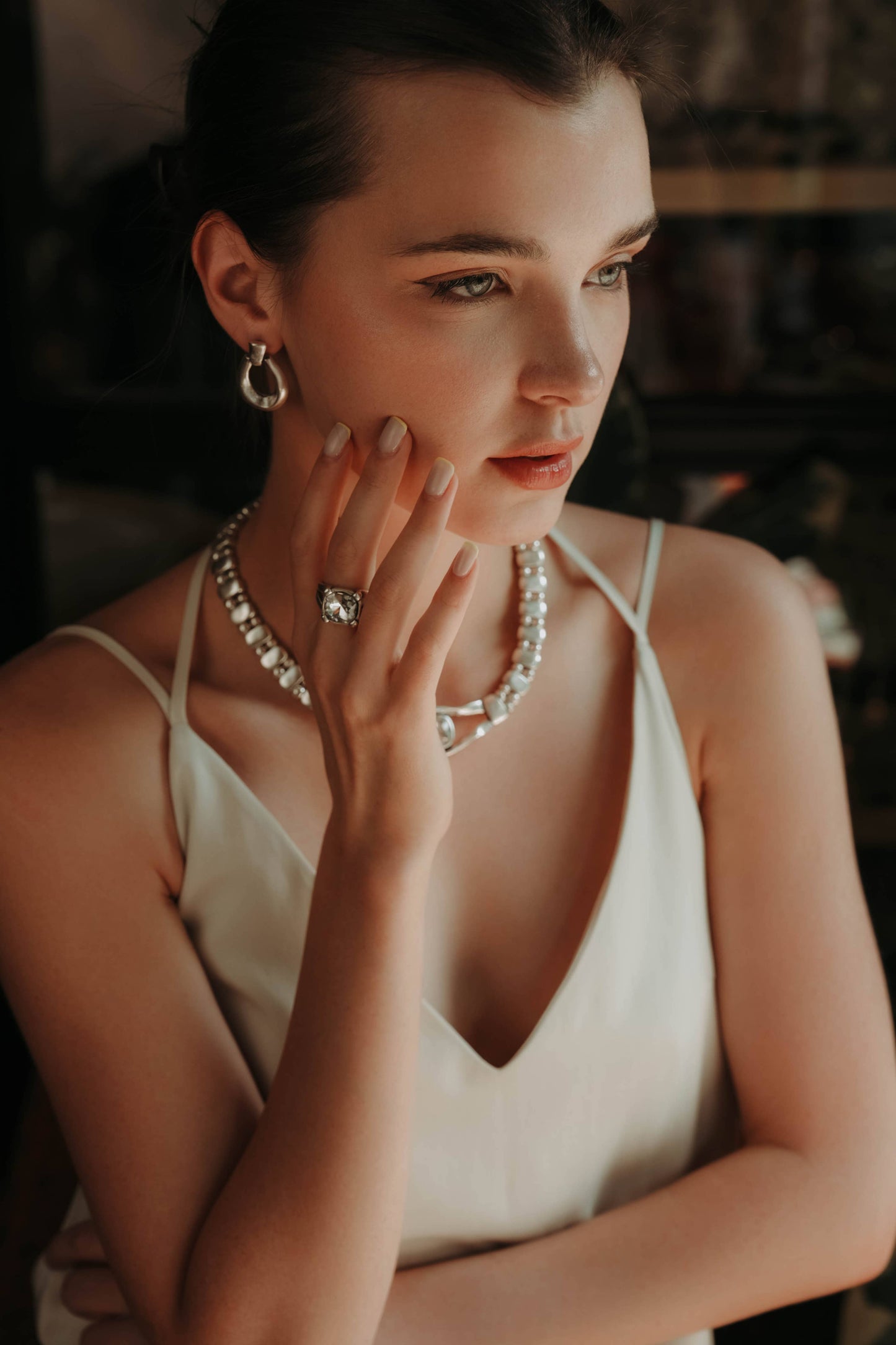 Chanour - Handmade Crystal Brass Ring - 6830