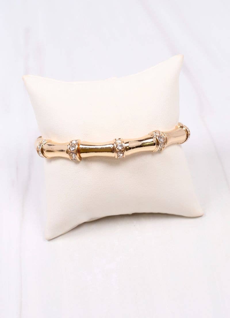 Caroline Hill - Erwin Stretch Bracelet with CZs GOLD: Default
