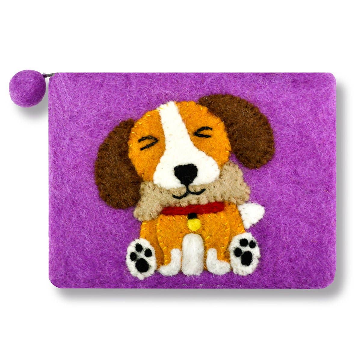 BNB Crafts Inc. - Felted Cute Dog Coin Purse: Aqua