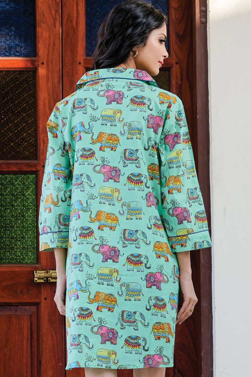 Sevya Handmade - Ami Cotton Nightshirt: L/XL / Red & White