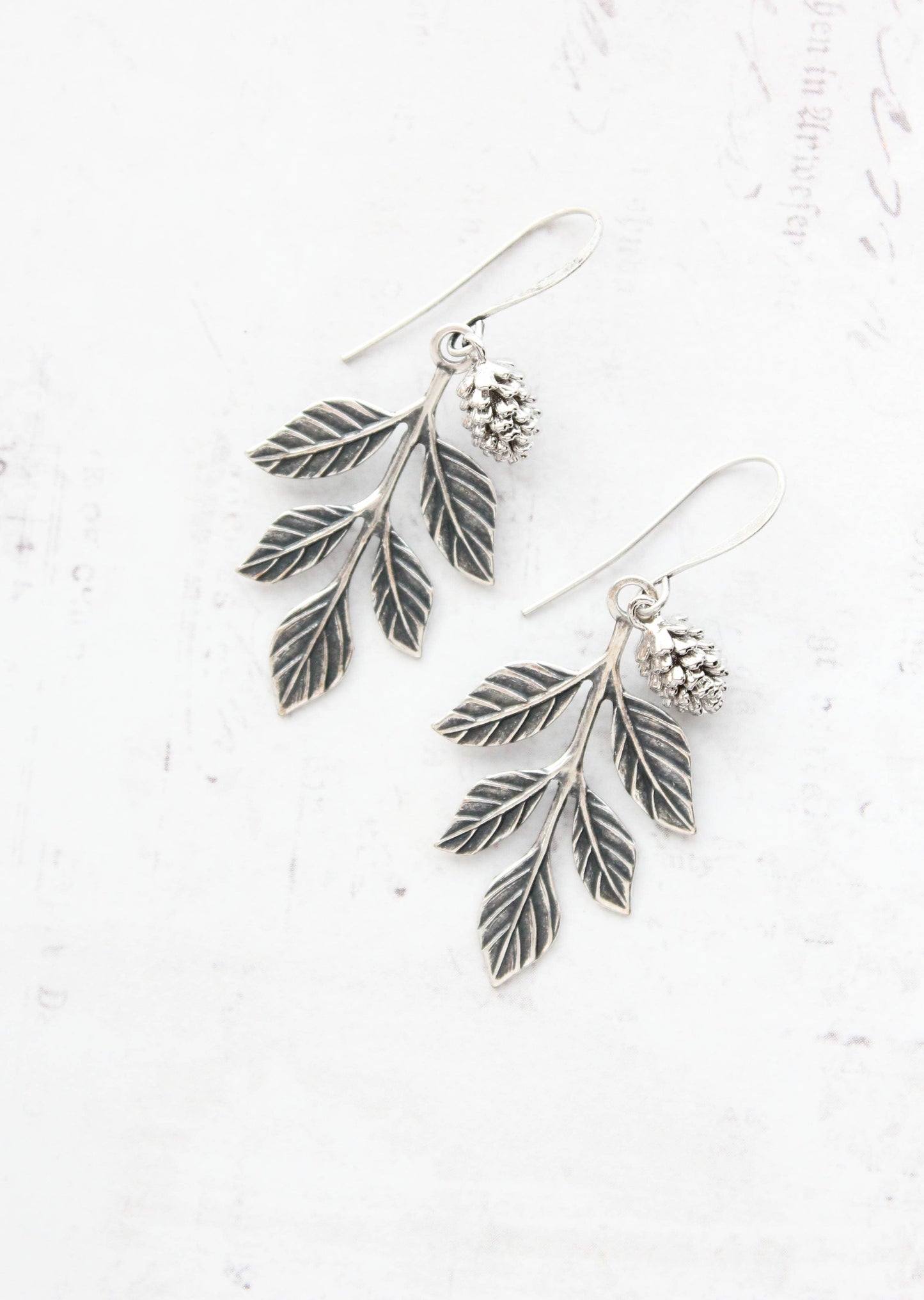 A Pocket of Posies - Branch Earrings | Pine Cone Earrings | Silver Earrings