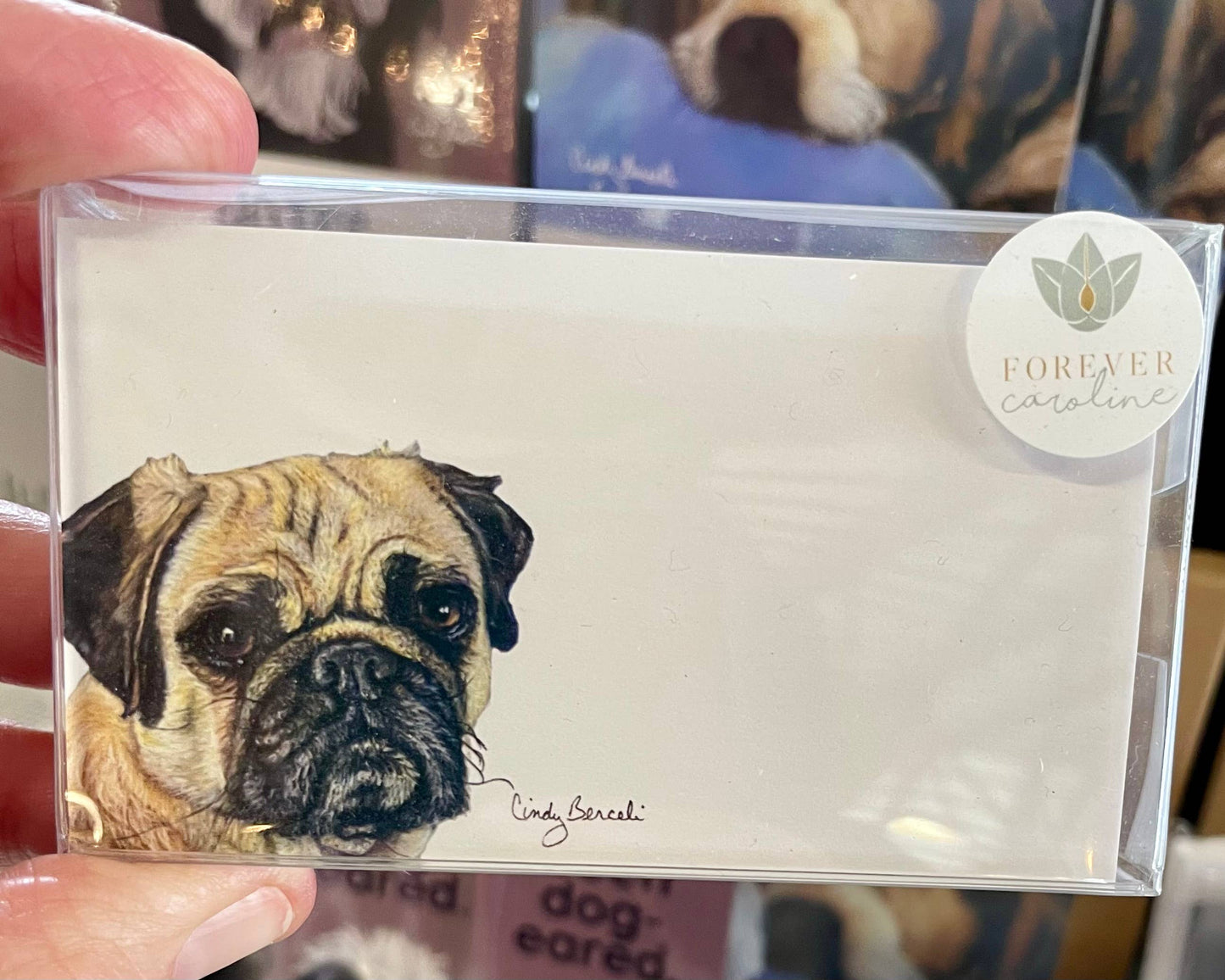 Forever Caroline LLC - Pug Dog Tiny Cards | Pack of 60 "Love Notes"