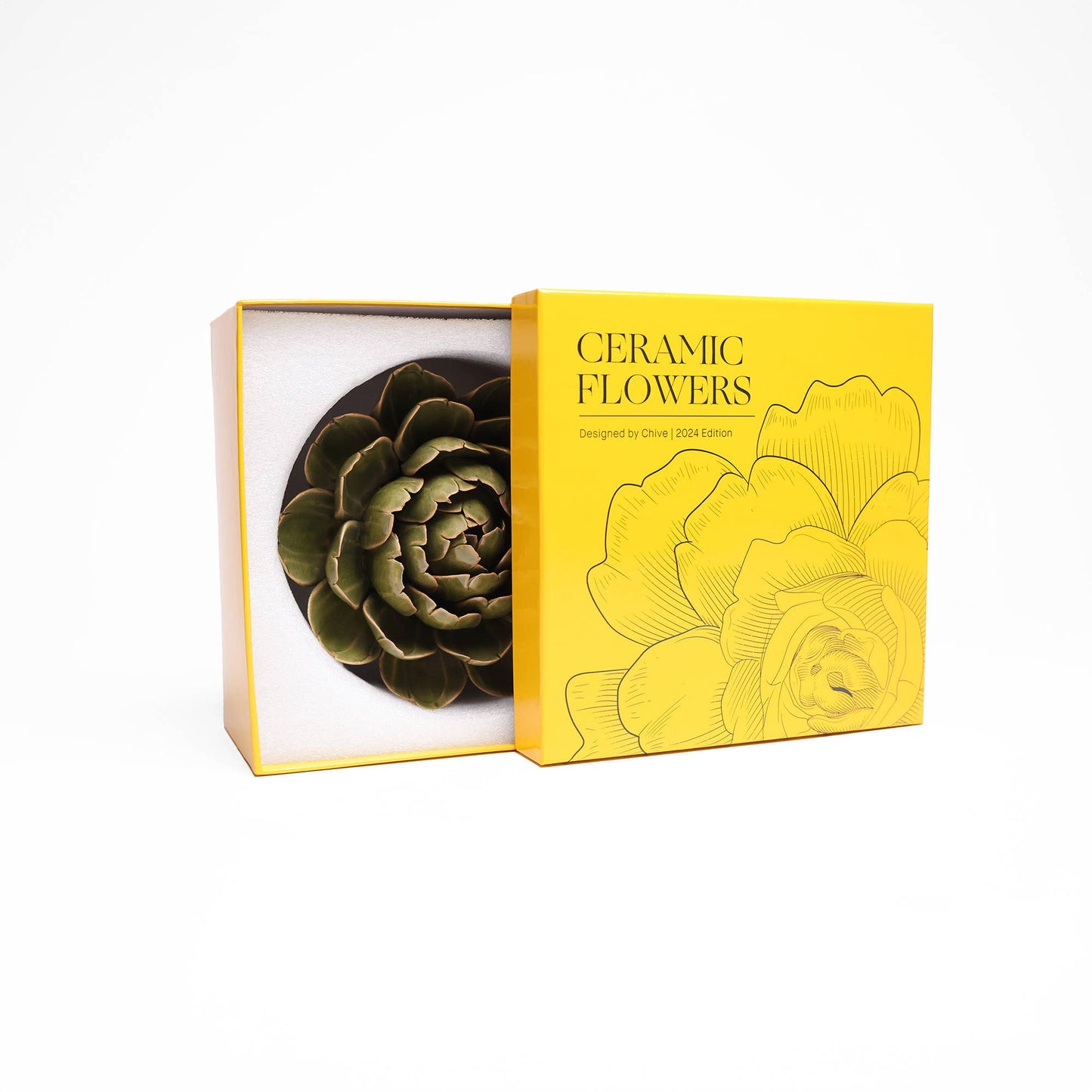 Chive - Coral 11 - Ceramic Faux Flowers: Mum Yellow