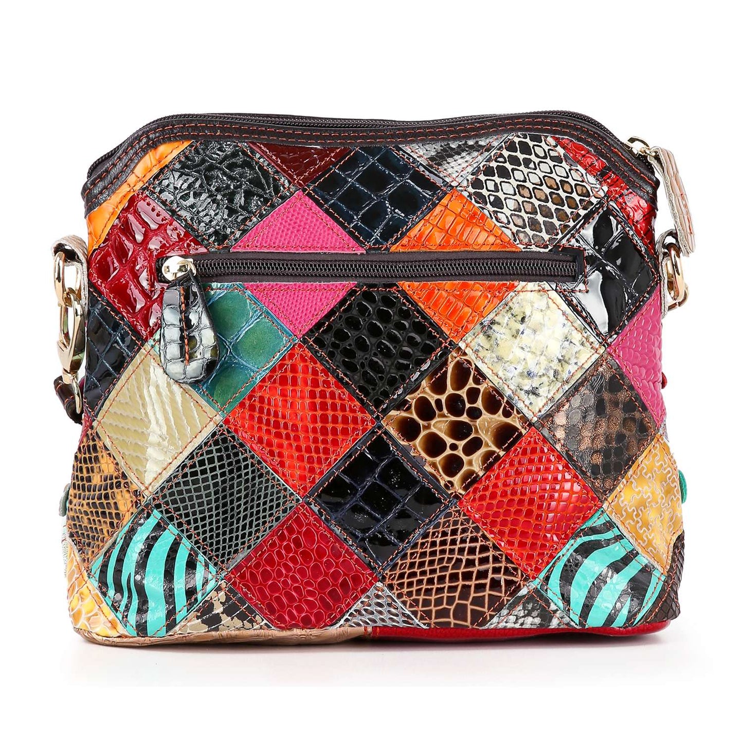Handbag Express - Genuine Leather Multi Color Floral Shoulder Bag: Multi