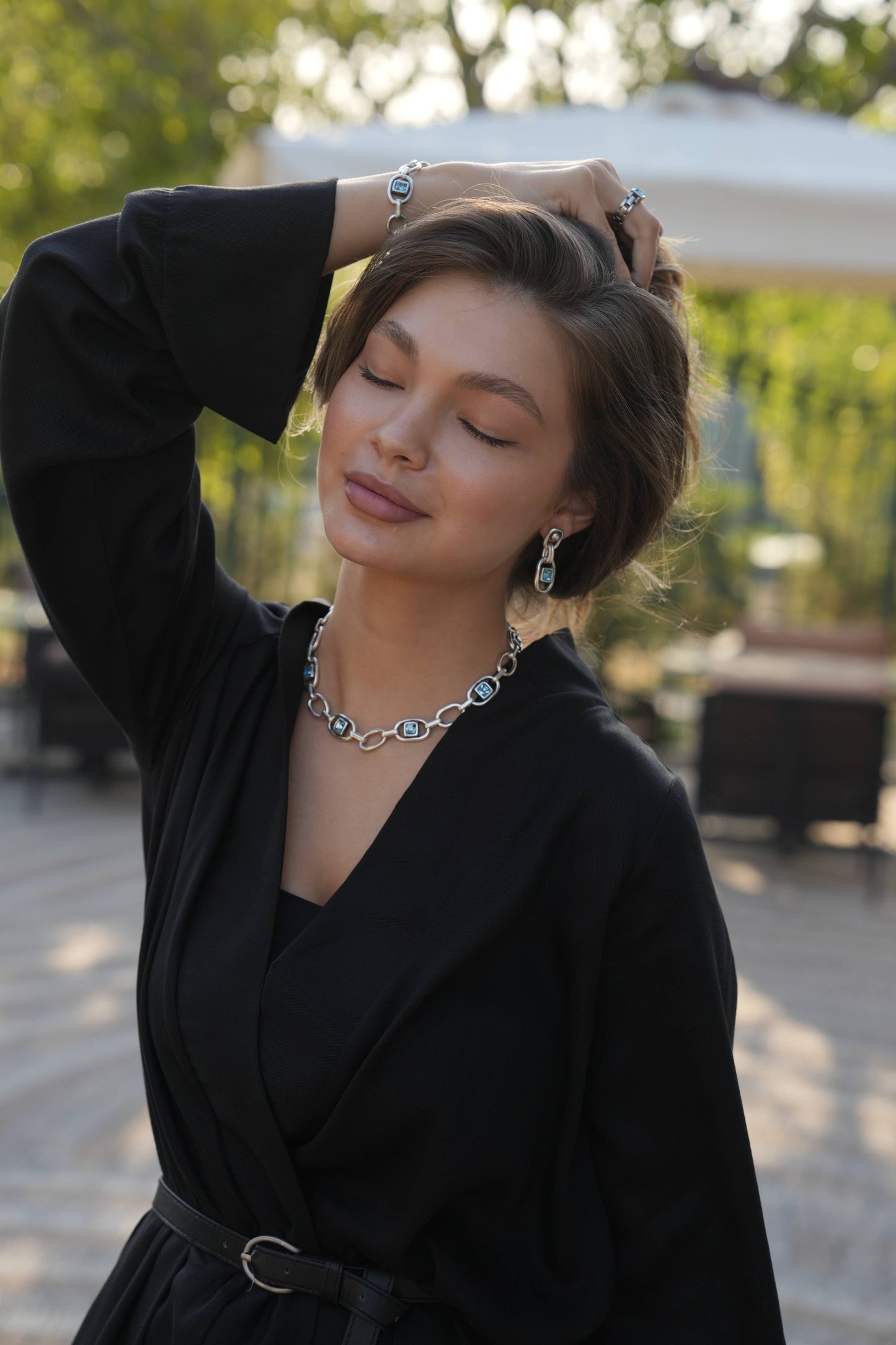 Chanour - Handmade Crystal Pewter Earrings - 1802