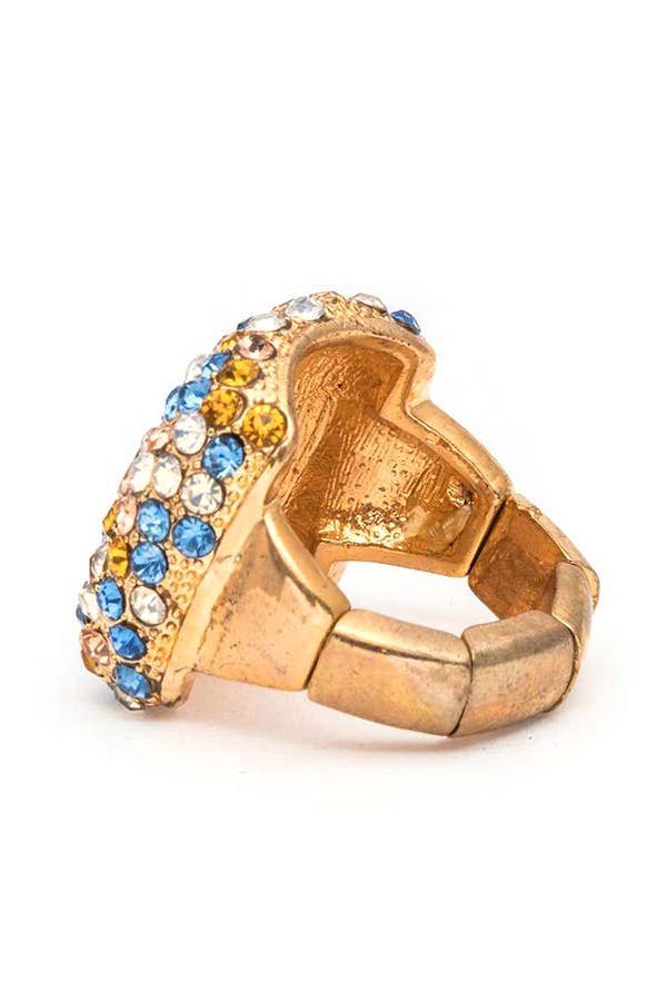 Artini Accessories - Mix Color Crystal Square Stretch Ring