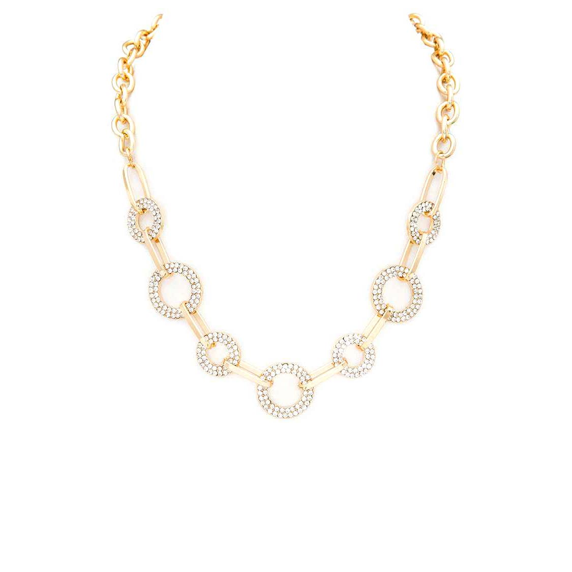 Artini Accessories - Crystal Ring Station Collar Necklace