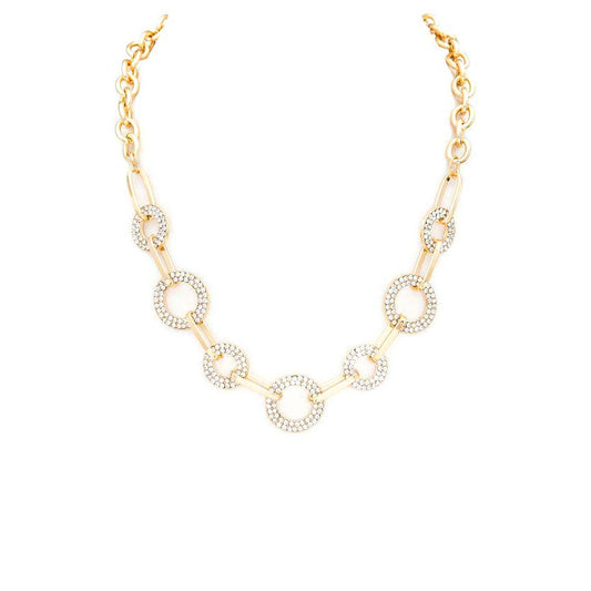 Artini Accessories - Crystal Ring Station Collar Necklace