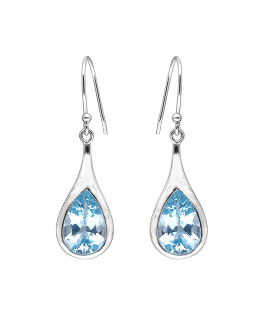 Tiramisu - 925 Sterling Silver Blue Topaz Gemstone  Earring