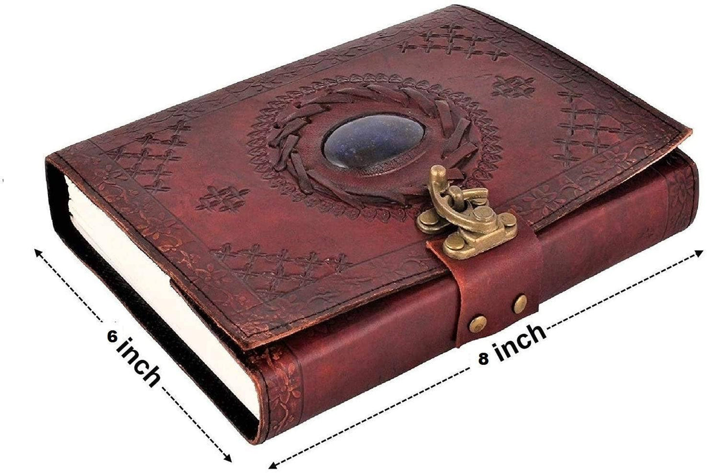 Tuzech Leather - Handmade 7x5 Leather Journal – Vintage Travel Writing Diary: Red