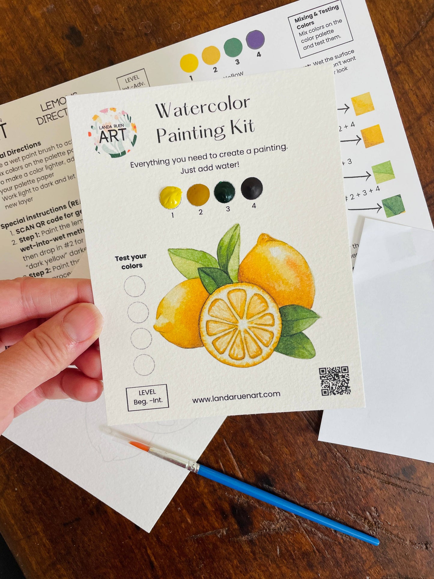 Landa Ruen Art - Lemons Watercolor Kit
