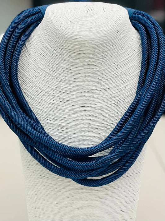 TWO FORTY TWO - "Original" Slub 8-Strand Necklace (navy) NK260