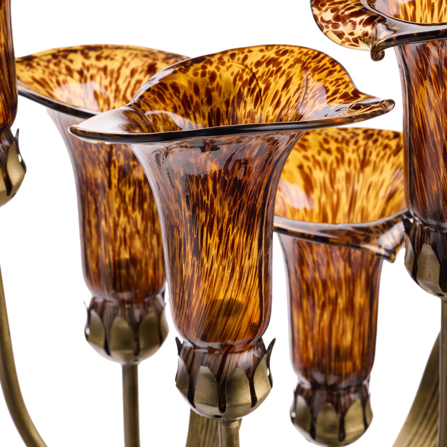 River of Goods - 20" Hand-Blown Glass 5-Light Calla Lily Uplight Table Lamp