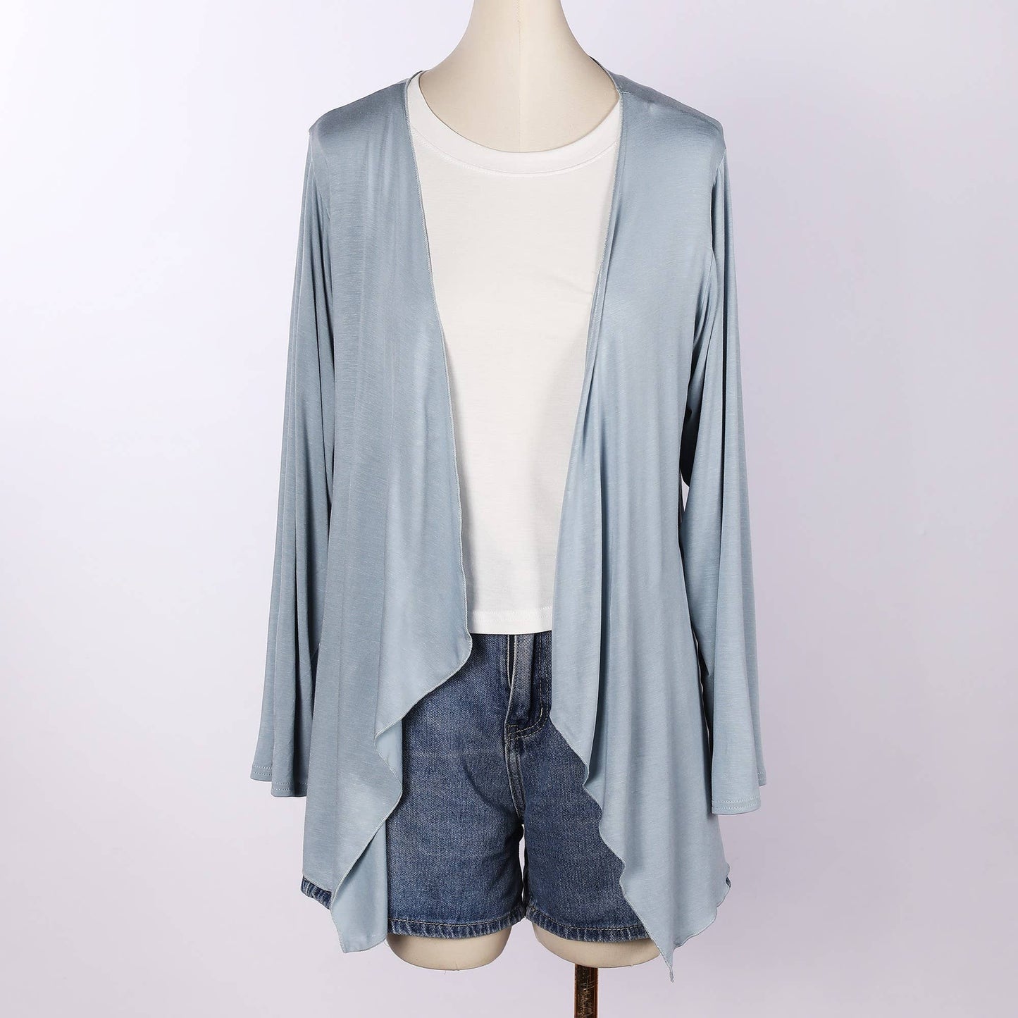 Hope & Sunshine - Modal Long Sleeve Cardigan For Women: Blue / XL