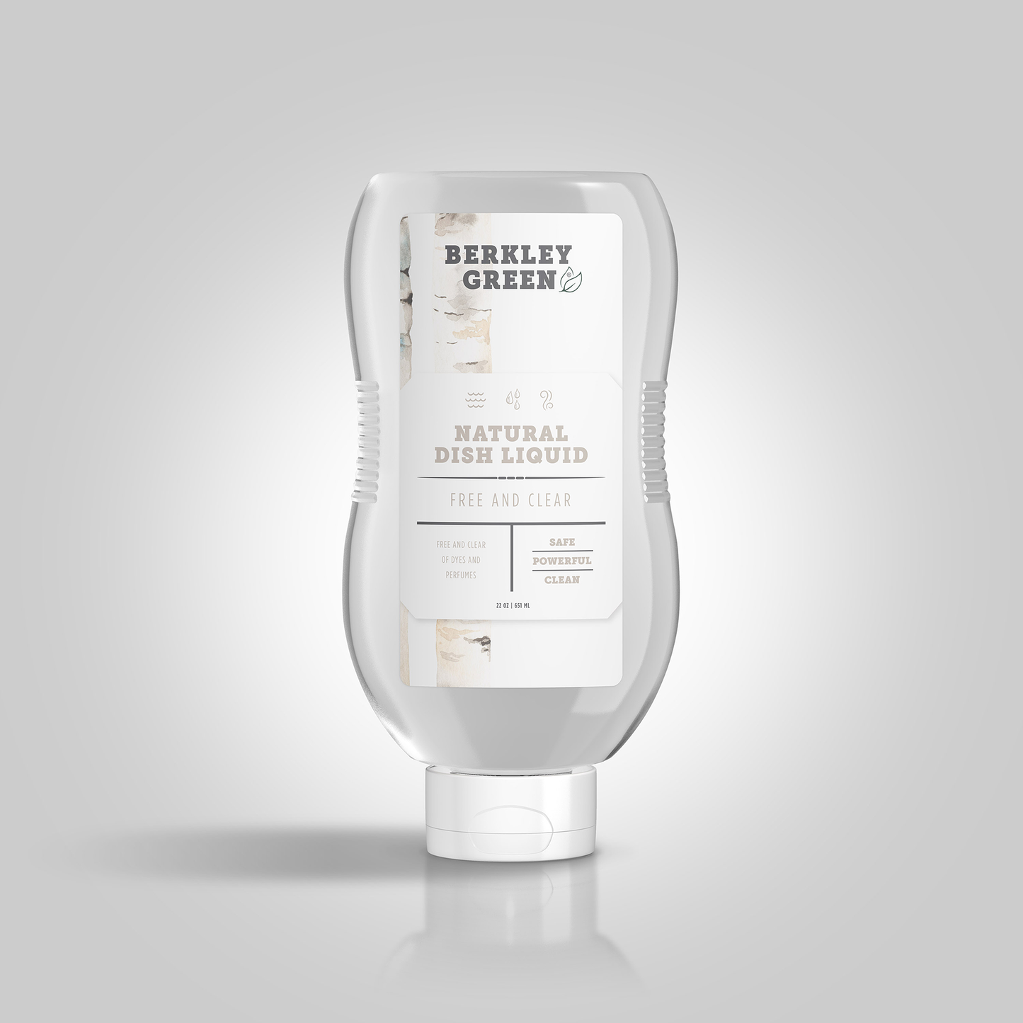 Berkley Green - Eco Dish Soap, Free & Clear (22oz bottle): 6 Pack