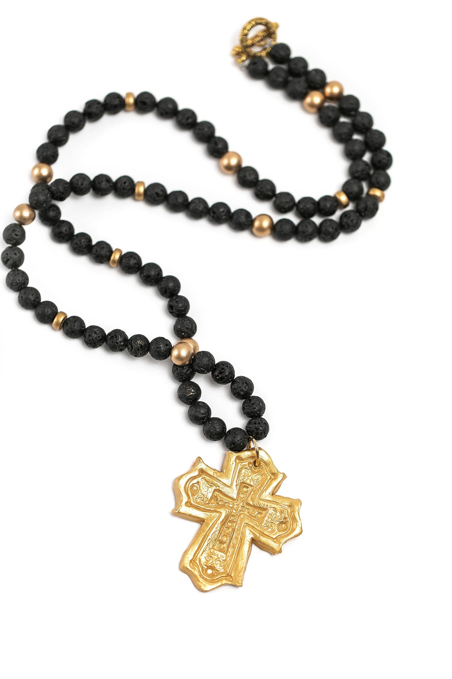 Hidden Truth Jewelry - Black Lava with Leah Cross Necklace