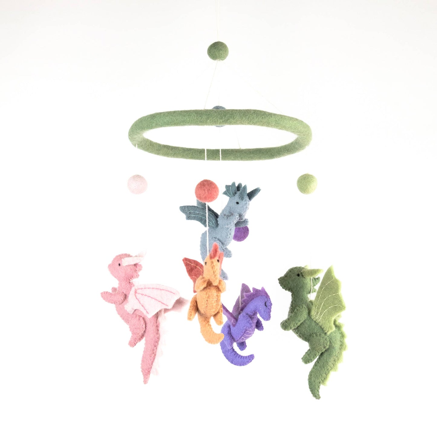 The Winding Road - Felt Baby Dragon Mobile Pastel