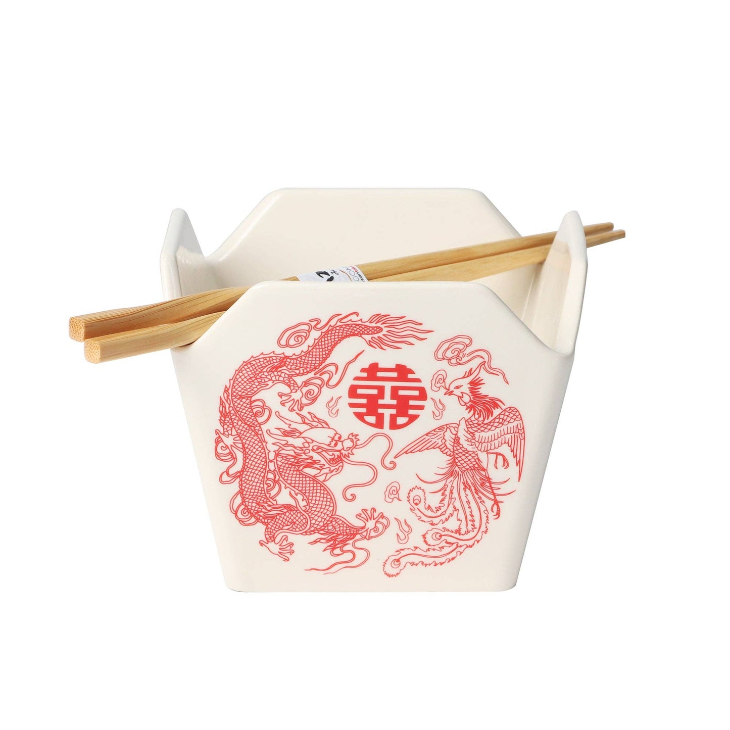 Urban Tokyo - 16oz 5"W x 4"H Takeout Box Serving Bowl With Chopsticks Phoenix (1/16)