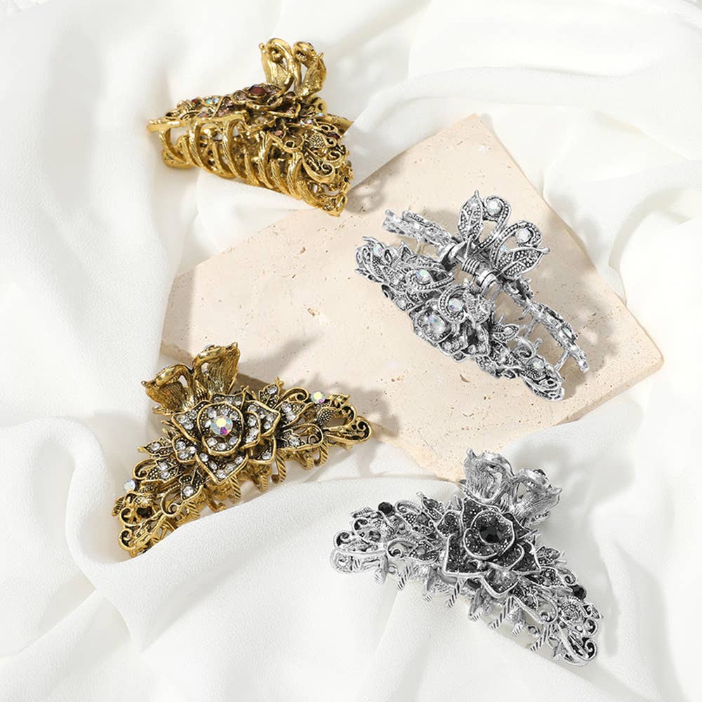 Sensibling Corp. - Stone Paved Rose Vine Hair Claw Clip: Brown