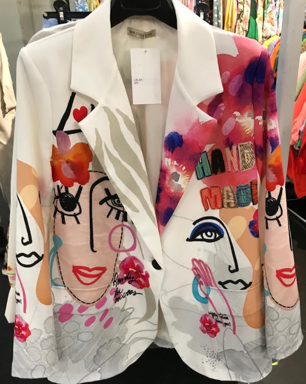 LOOWIE - LBLAPI One Size Italian "PICASSO"  Print Blazer LOOWIE