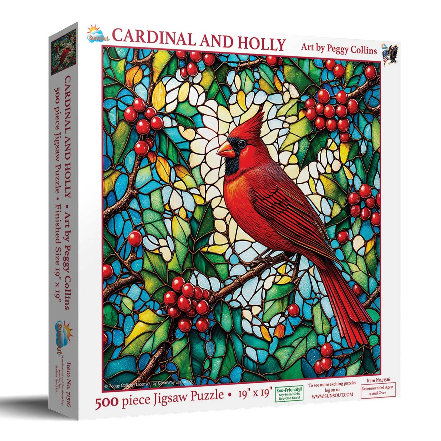SunsOut - 0431 Cardinal and Holly 500 pc Puzzle