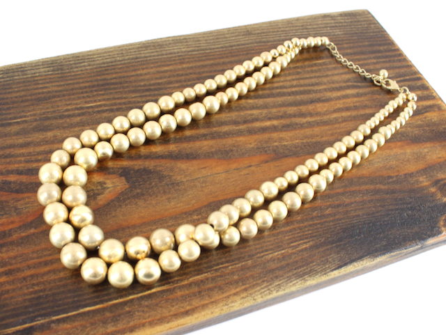 Pretty Persuasions - N23010 Two Layers Large Bead Necklace: GD
