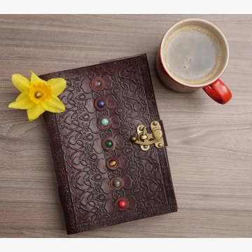 Tuzech Leather - Creoly Handmade Embossed Stone Leather Diary 9x6 Inch [Jems]: Unlined