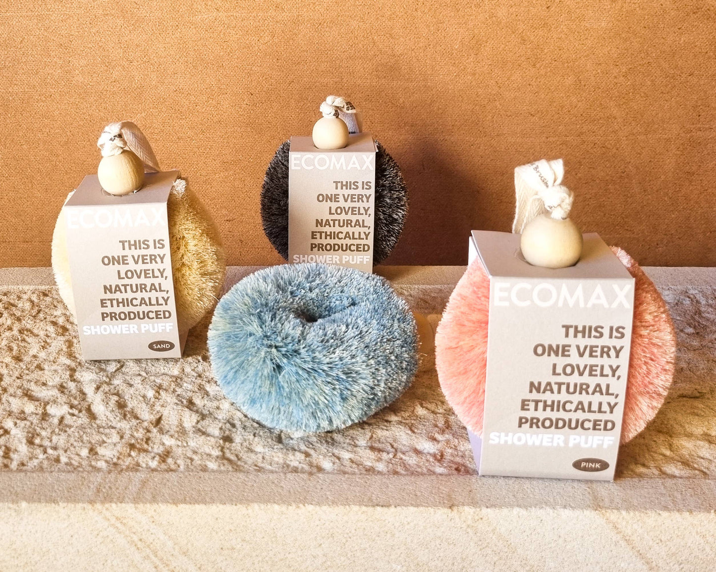 Ethical Global - Spa Shower Puff Body Brushes - Handmade - All Natural: Pink