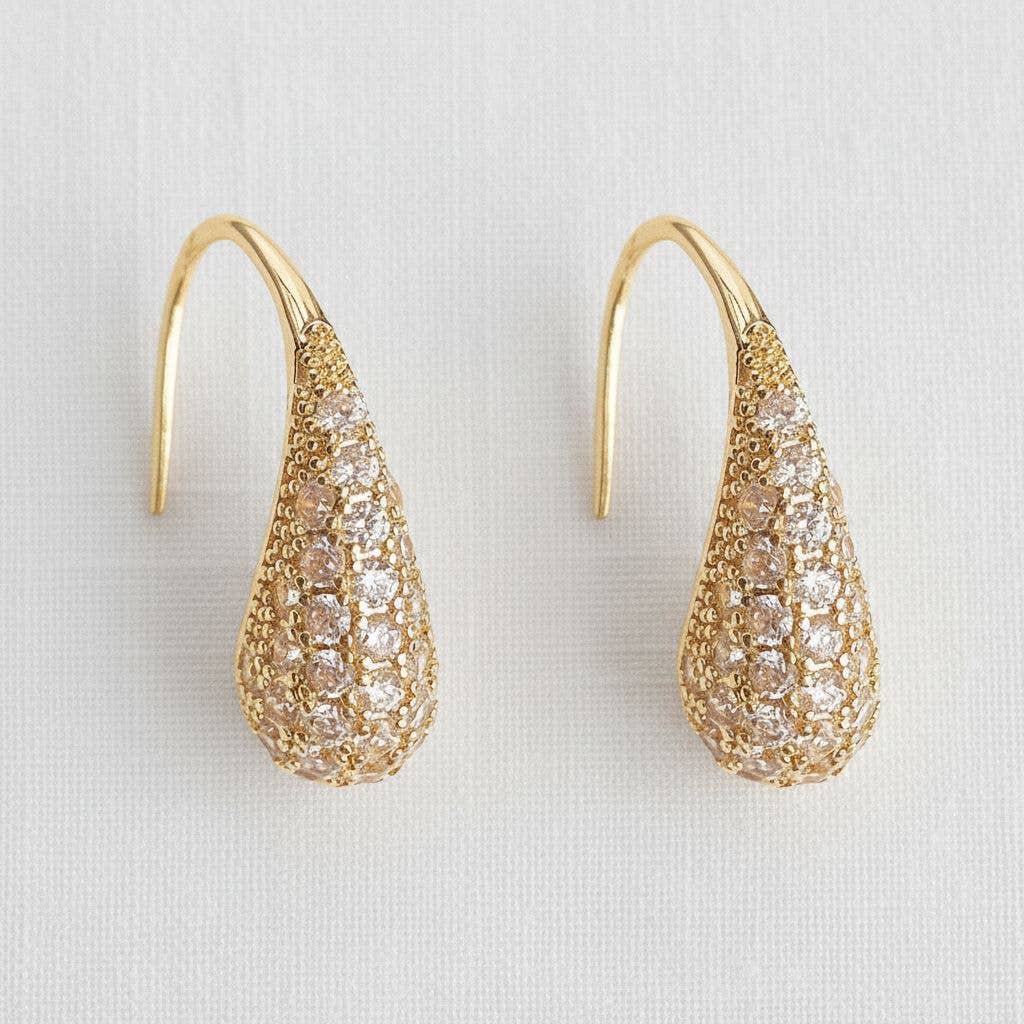 Ellemadera - French Vintage Cubic Zirconia Drop Earrings