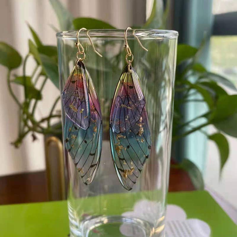 Mio Queena - Gradient Cicada Wings Butterfly Wings Earrings: G
