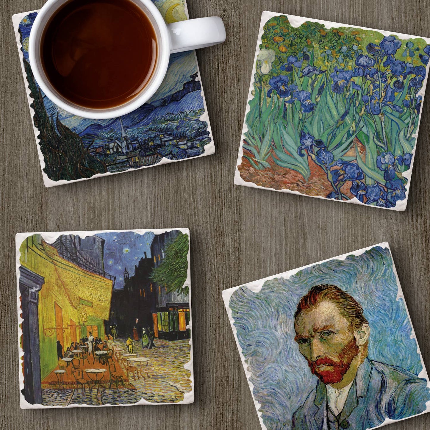 CounterArt/Highland Home/Thirstystone - Fine Art "Van Gogh Classics" 4pk Asst. Stone Coasters