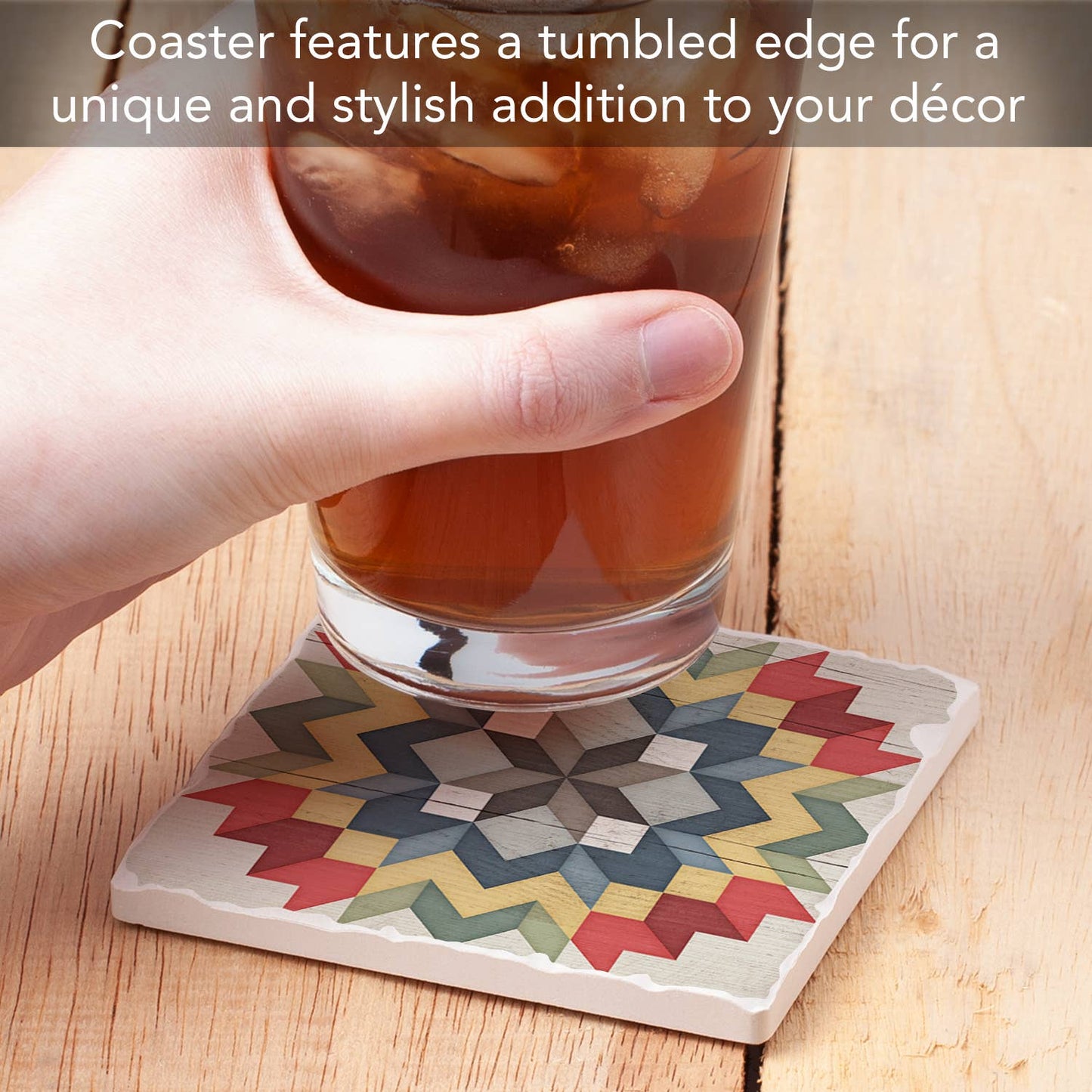 CounterArt/Highland Home/Thirstystone - Carpenters Star Single Absorbent Stone Tumbled Tile Coaster