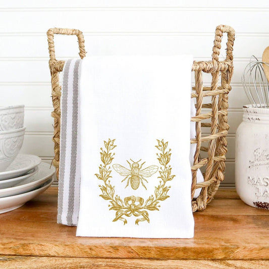 Fernville Creations - Gold Bee French Inspired Luxury Velour Hand Towel