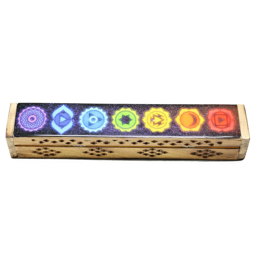 DESIGNS BY DEEKAY INC - 7 Chakras Celestial Wooden Coffin Box