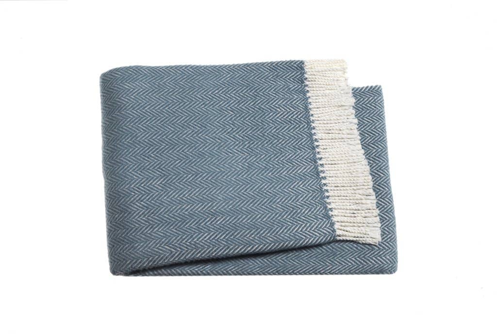 A Soft Idea - 355 - Herringbone Plush Throw: Grey