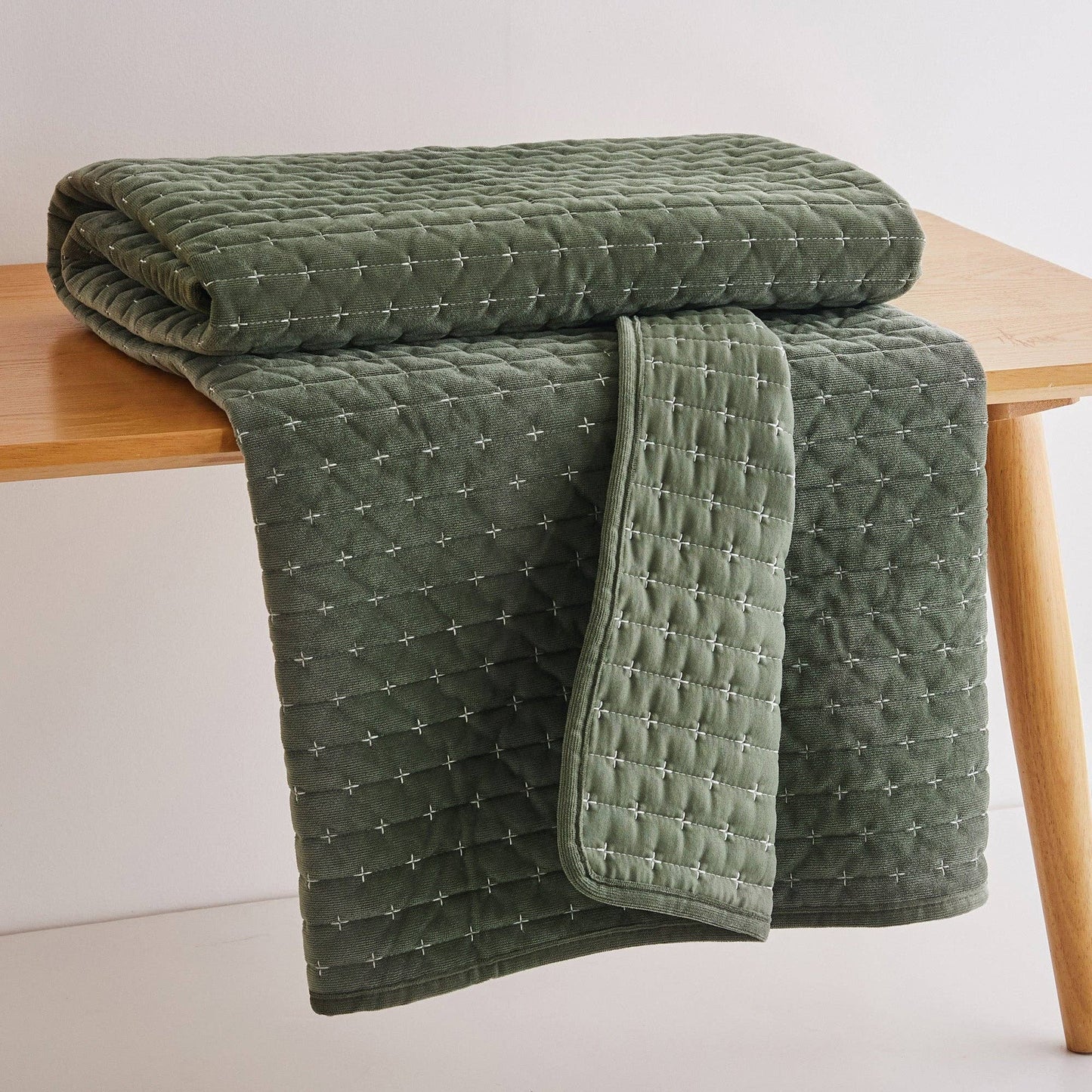 Levtex Home - Velvet Stitch Quilted Throw: Rust