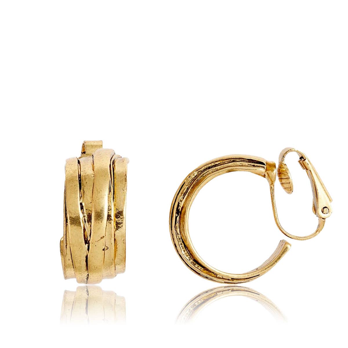 KARINE SULTAN - Overlap hoop clip on earring: Silver