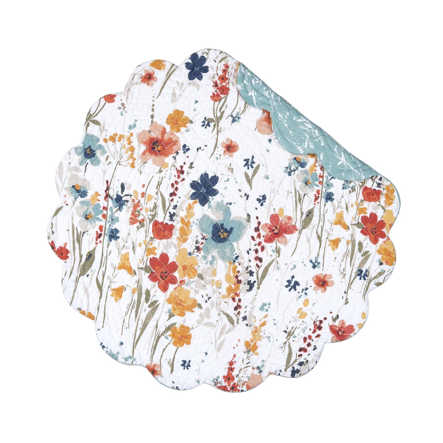 C&F Home - Sheila Watercolor Wildflower Floral Round Placemat