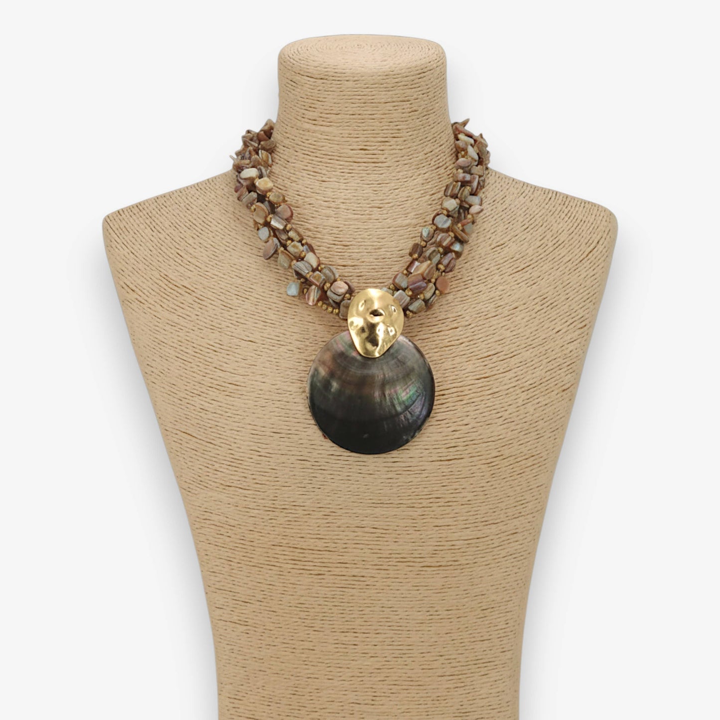 Bijoux Envie Statement Jewelry - Mother of Pearl Shell Necklace | Handmade Statement Jewelry