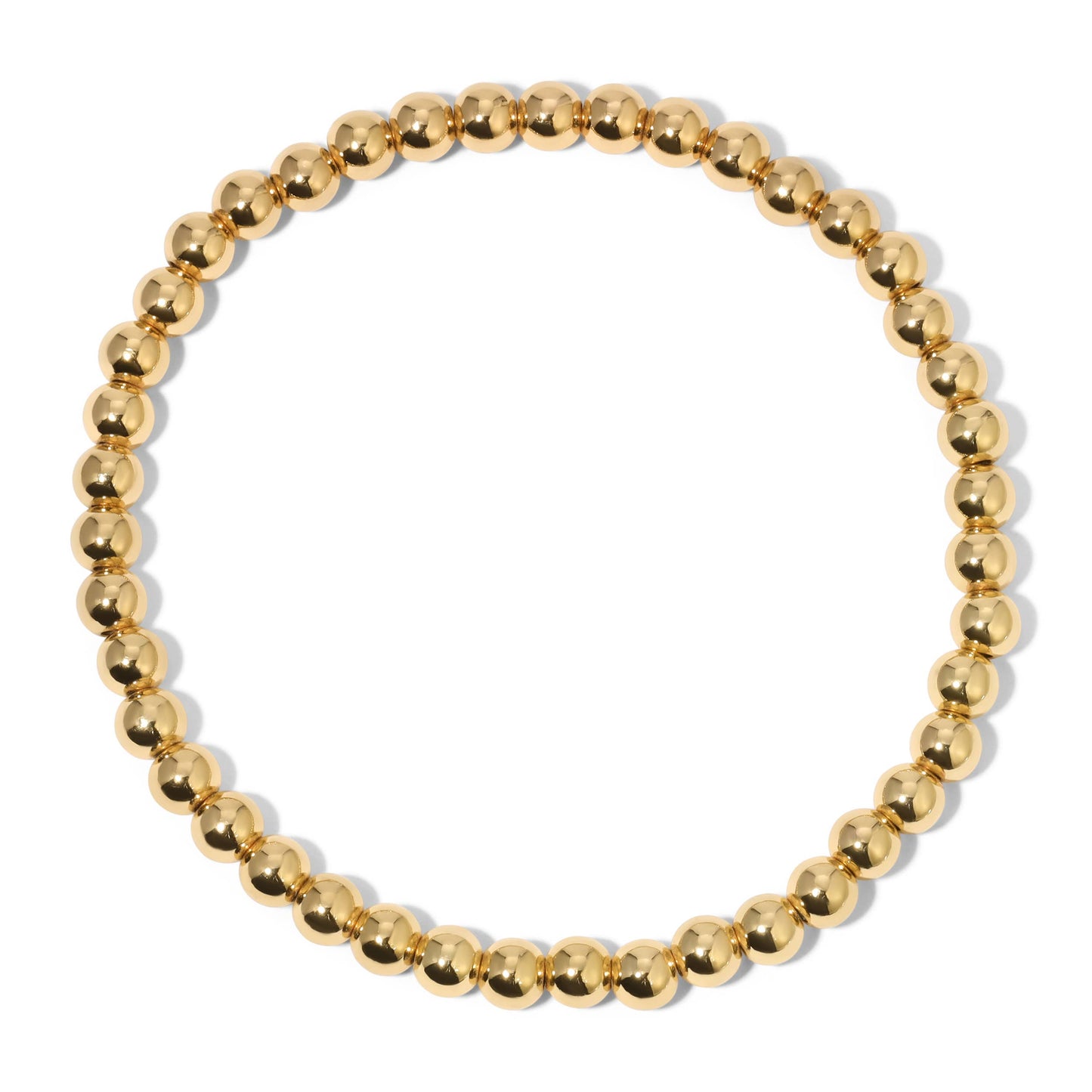 My Fun Colors - Gold Round Bead Bracelet - Medium (5mm)