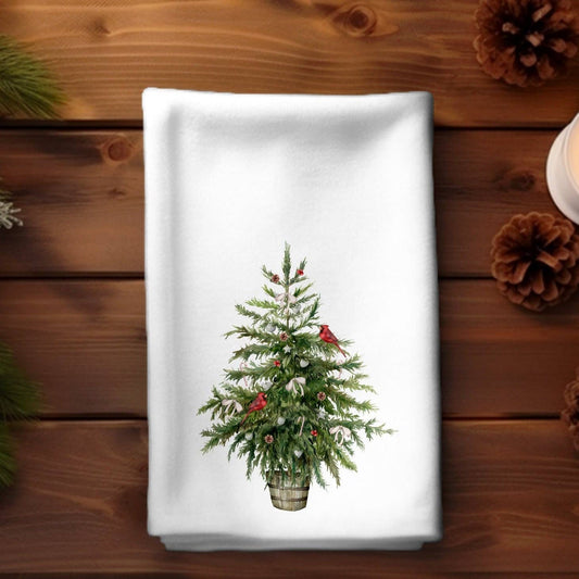 Fernville Creations - Farmhouse Tree Luxury Fingertip Towel for Holiday Decor