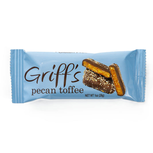 Griff's Toffee - Griff's Pecan Toffee - 1oz Dark Chocolate Toffee