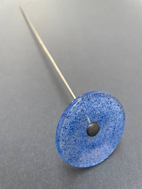 CARNEOL GLASS - Small Glass Flower For Inside In Transp.-D.Blue