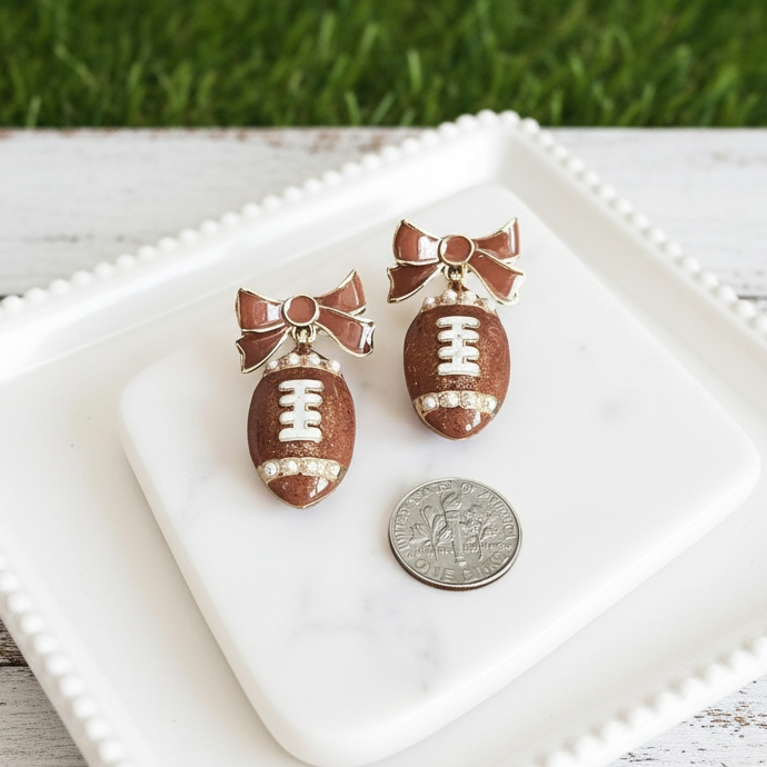 Laurel in Bloom - Emerson Footballs & Bows Earrings