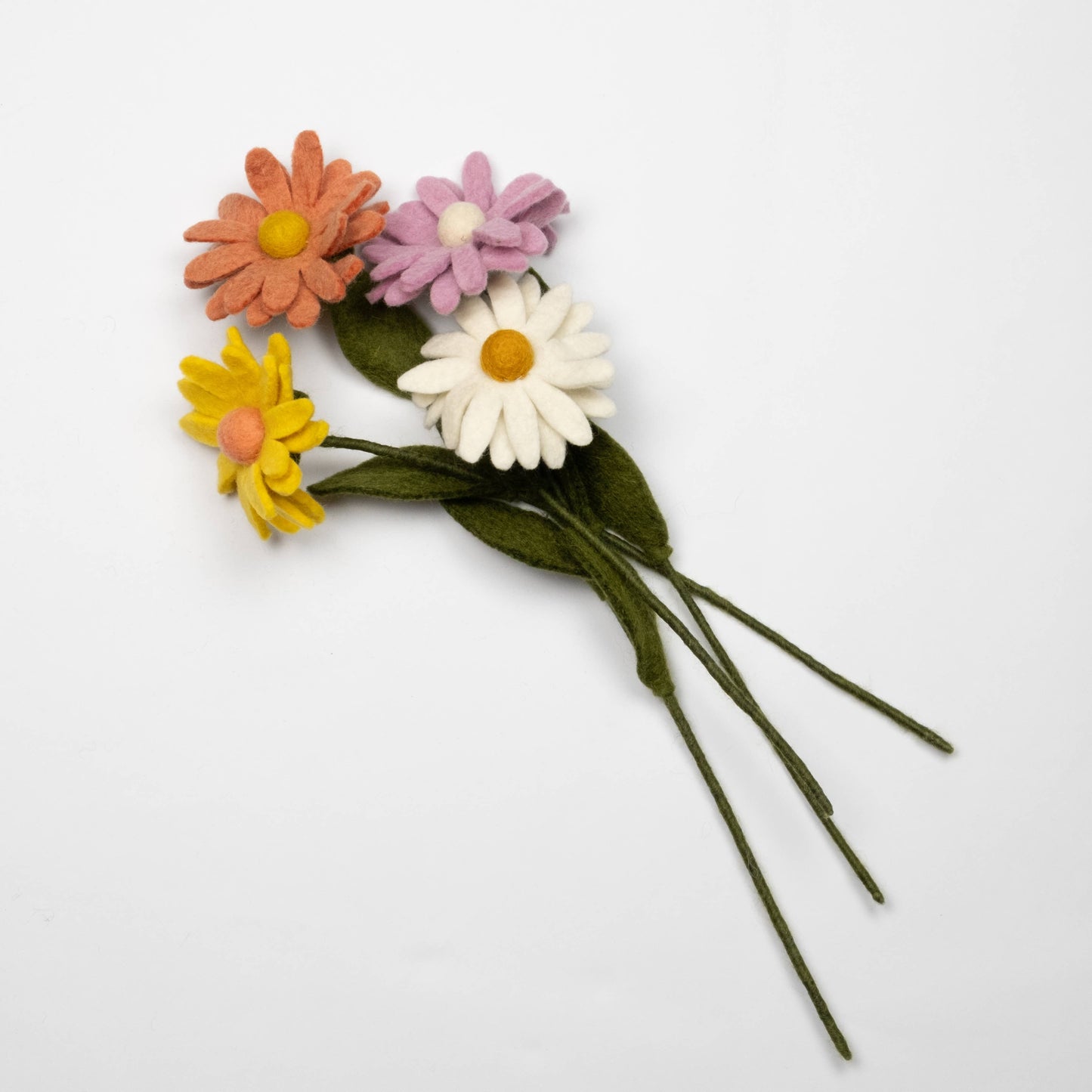 The Winding Road - Pastel Daisy Felt Flower Stems