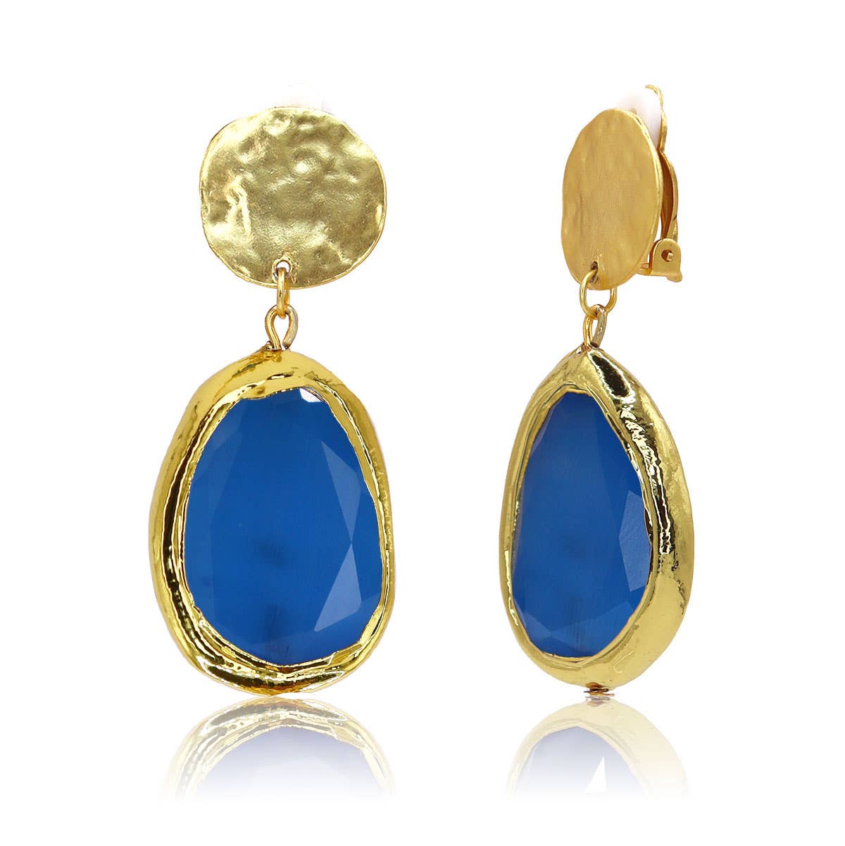 KARINE SULTAN - Vivid Gems Clip-on Earrings: Obsidian Black