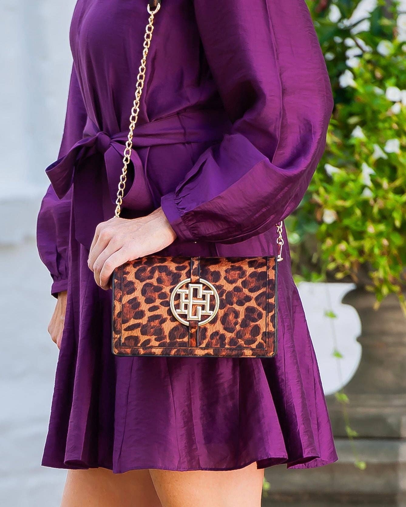 Caroline Hill - Cecilia Circle Logo Handbag Spotted Saddle: Default