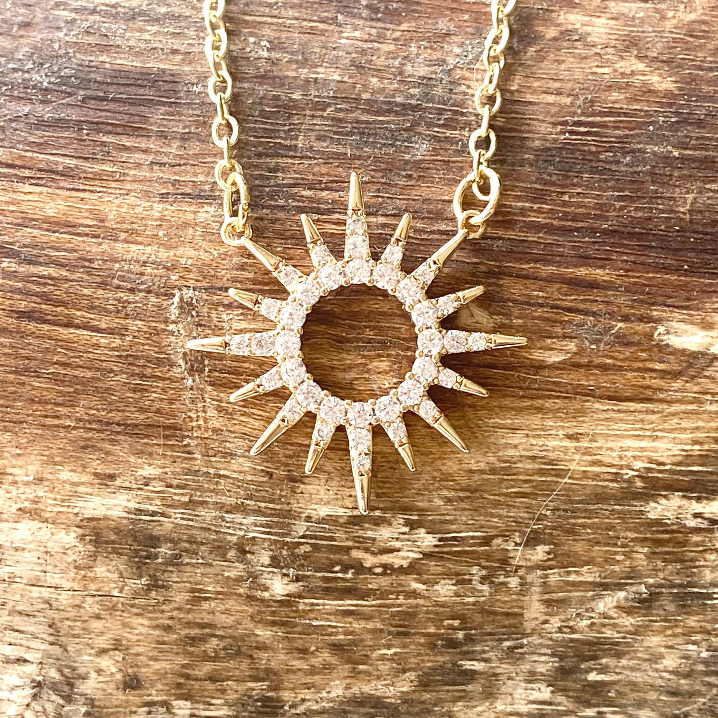 VB&CO Designs Handmade Jewelry - Sun celestial necklace minimalist boutique salon jewelry: 18”