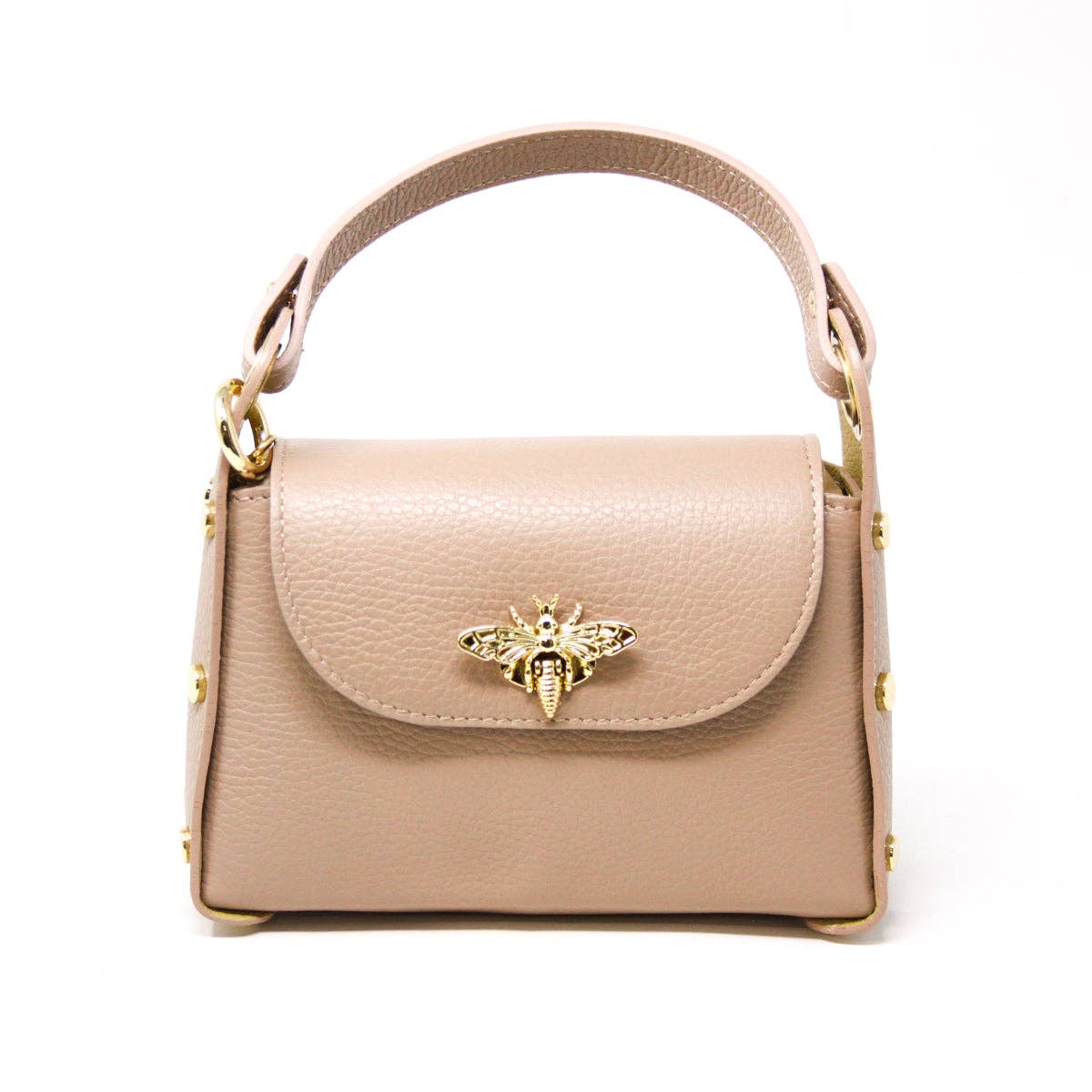 German Fuentes Handbags - GF1085 GENUINE ITALIAN LEATHER BUTTERFLY MINI BAG: CAMEL