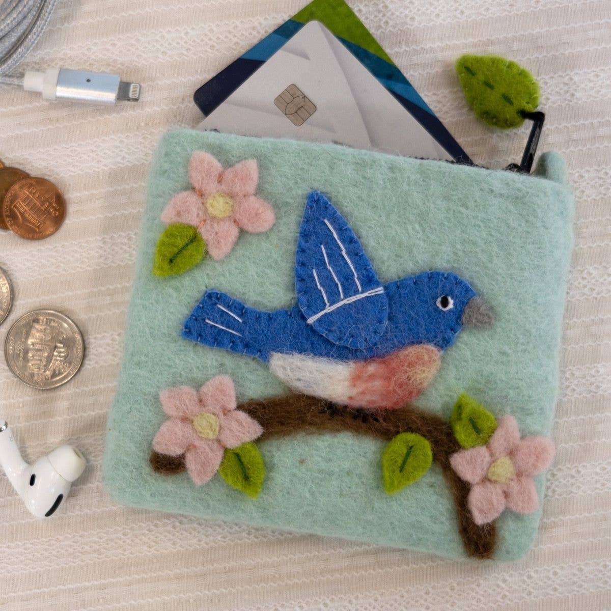 dZi Handmade - Magnolia Bluebird Coinpurse